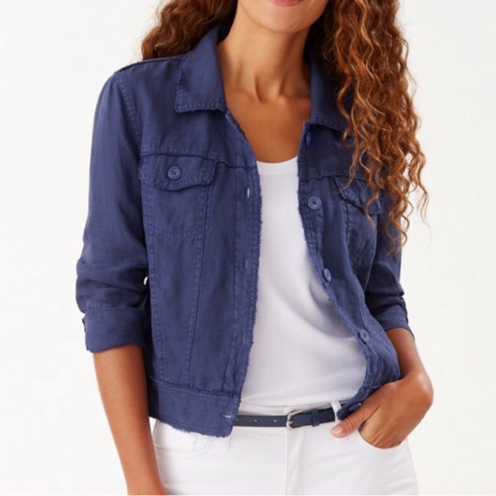 Tommy Bahama Two Palm Raw Edge Point Collar Jacket